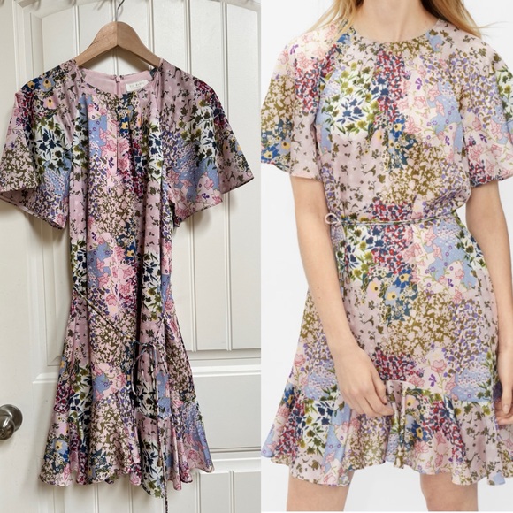 Ted Baker London Dresses & Skirts - Ted Baker Lalu Urban Printed Fluted Hem Mini Pastel Floral Dress. Ted 2 (US 6)